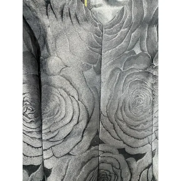 Kate Spade Black Jacquard Floral Patterned A-Line Dress sz 2 Kate Spade Black Jacquard Floral Patterned A-Line Dress sz 2
